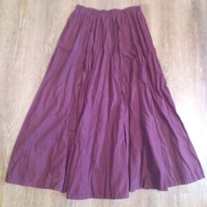 Vintage Gotcha Covered Maxi, Boho, Peasant Maroon-Purple Cotton Skirt. Large.